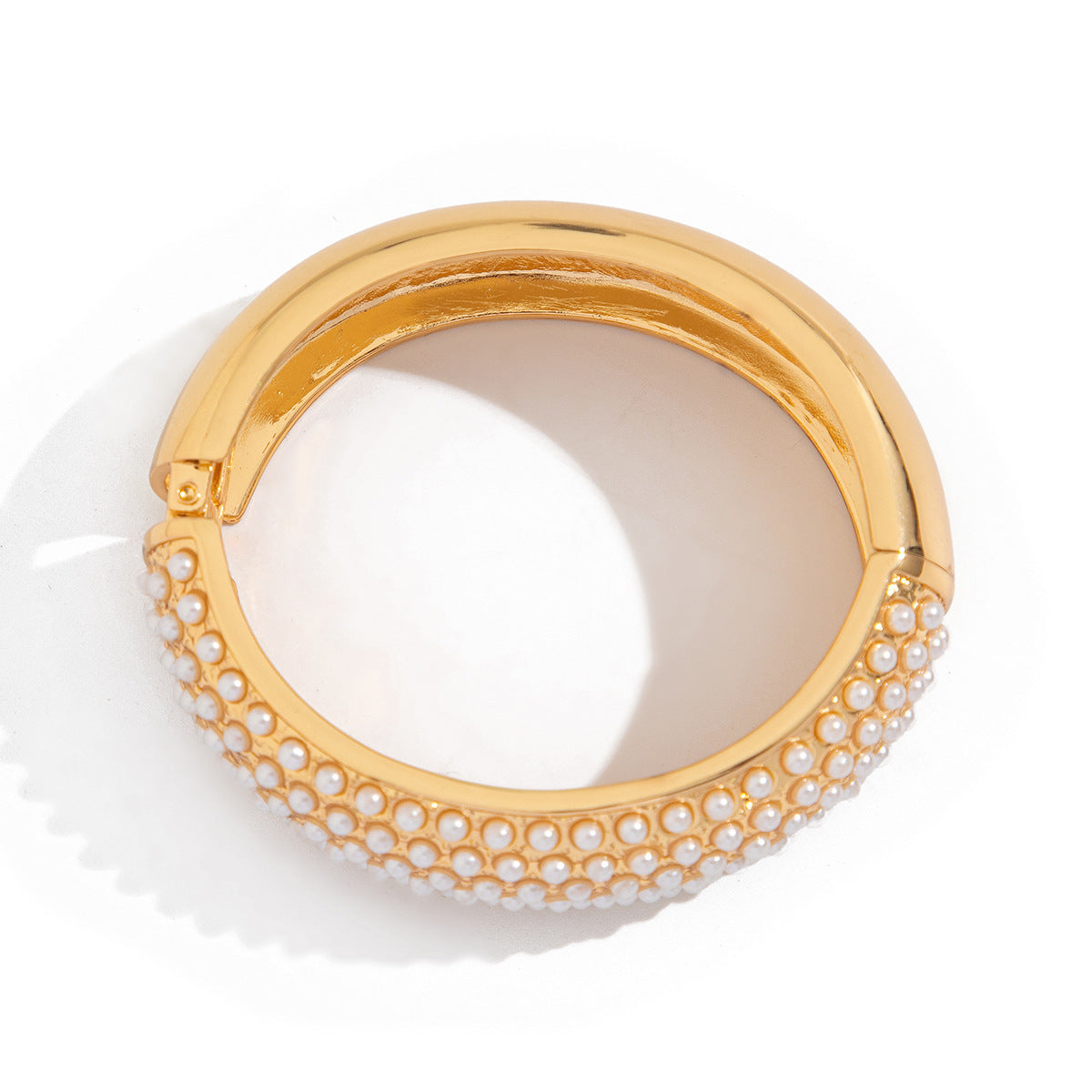 Casual Pearl Open-Edge Oval Shape Bracelet Set