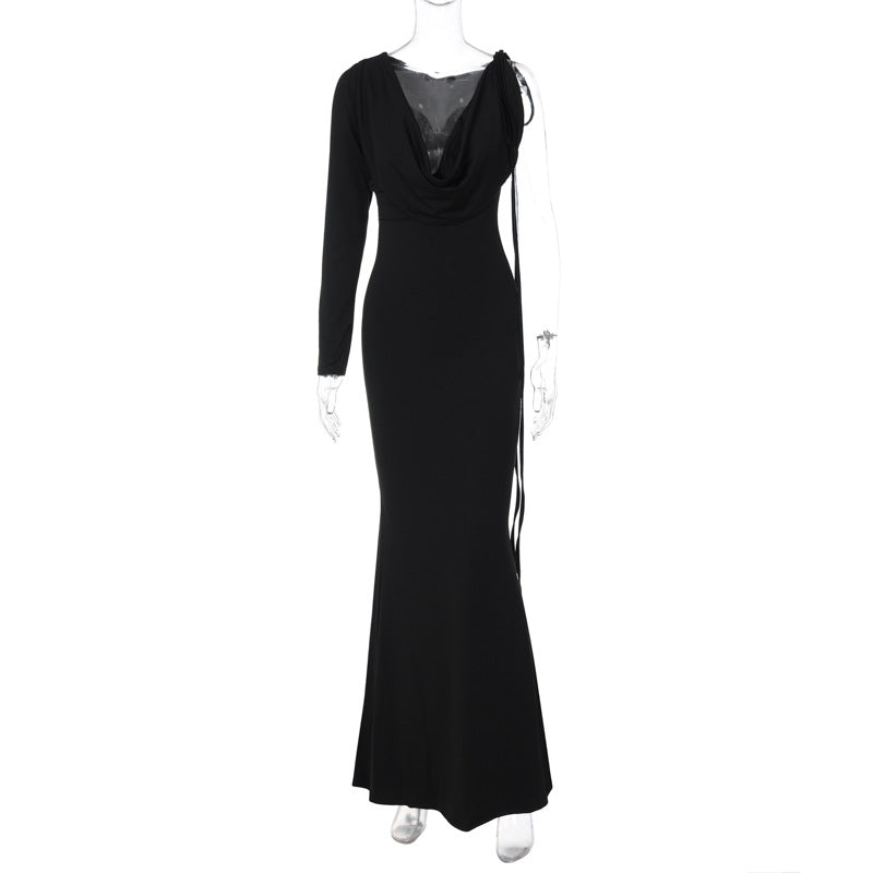 Elegant Solid Color Slim-Fit Midi Dress