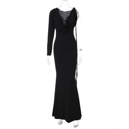 Elegant Solid Color Slim-Fit Midi Dress