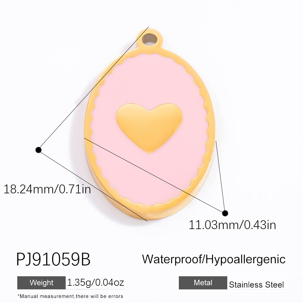 Heart-Shaped 18K Gold Stainless Steel Pendant Necklace