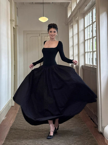 Elegant Cross-Back Women's Dress Trendy Solid Color Long Maxi Dress