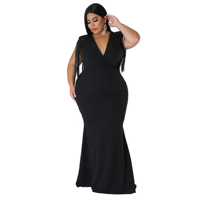 Elegant V-Neck Long Sleeve Dress With Fringe Detail
