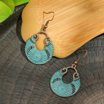Vintage Style Alloy Earrings with Geometric Design and Bohemian Charm