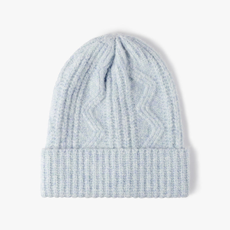 Winter Thick Wool Thermal Cable Knit Beanie