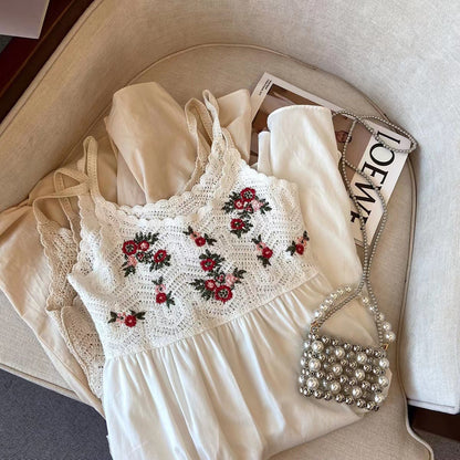 Crosa - Crochet Lace Spaghetti Strap Dress