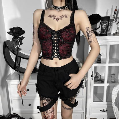 Lace Trim Backless Camisole Top for Women