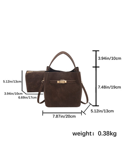 Elegant Vintage Bucket Bag Set for Work and Commuting