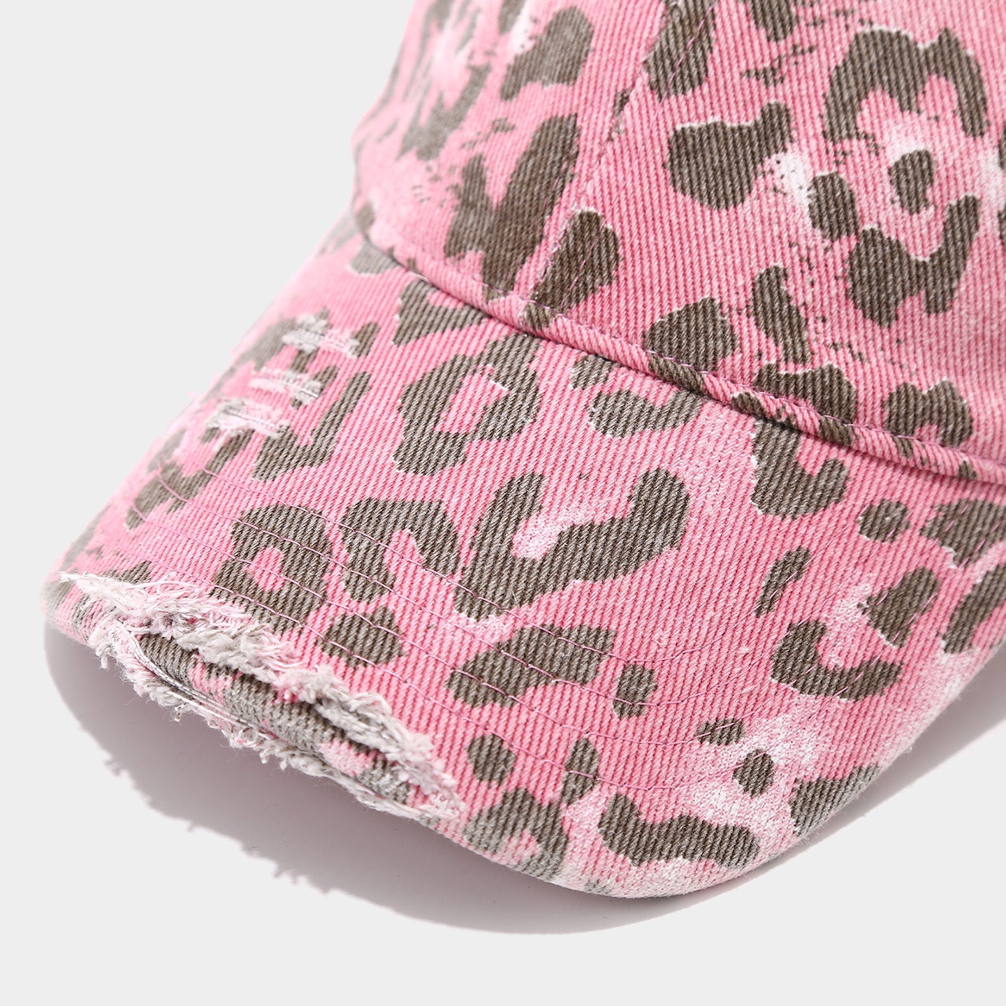 Distressed Retro Leopard Print Bucket Hat