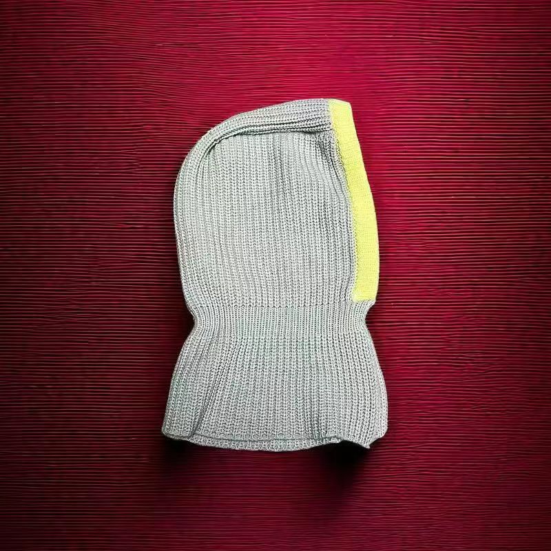 Simple Color Block Button Down Knit Hat Scarve