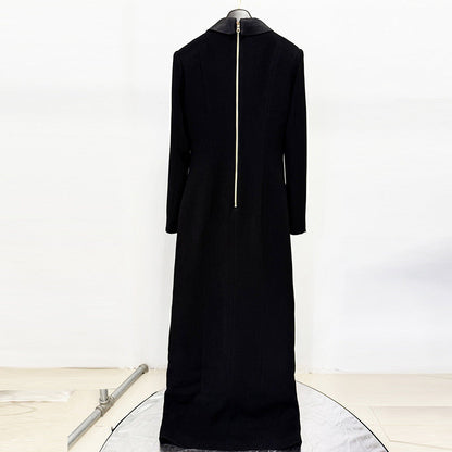 Rhinestone Button Deep V Blazer Dress