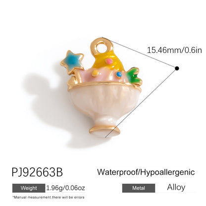 Alloy DIY Cartoon Car Pendant Droplet Decor