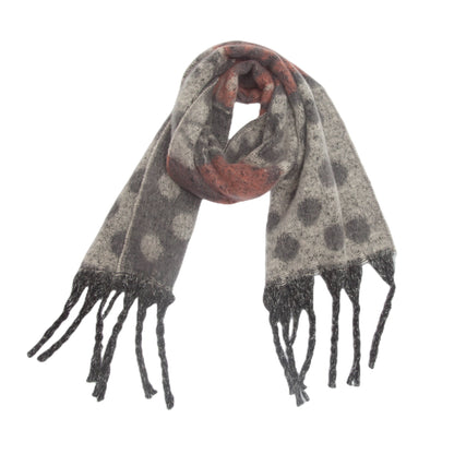 Contrast Color Print Tassel Scarves