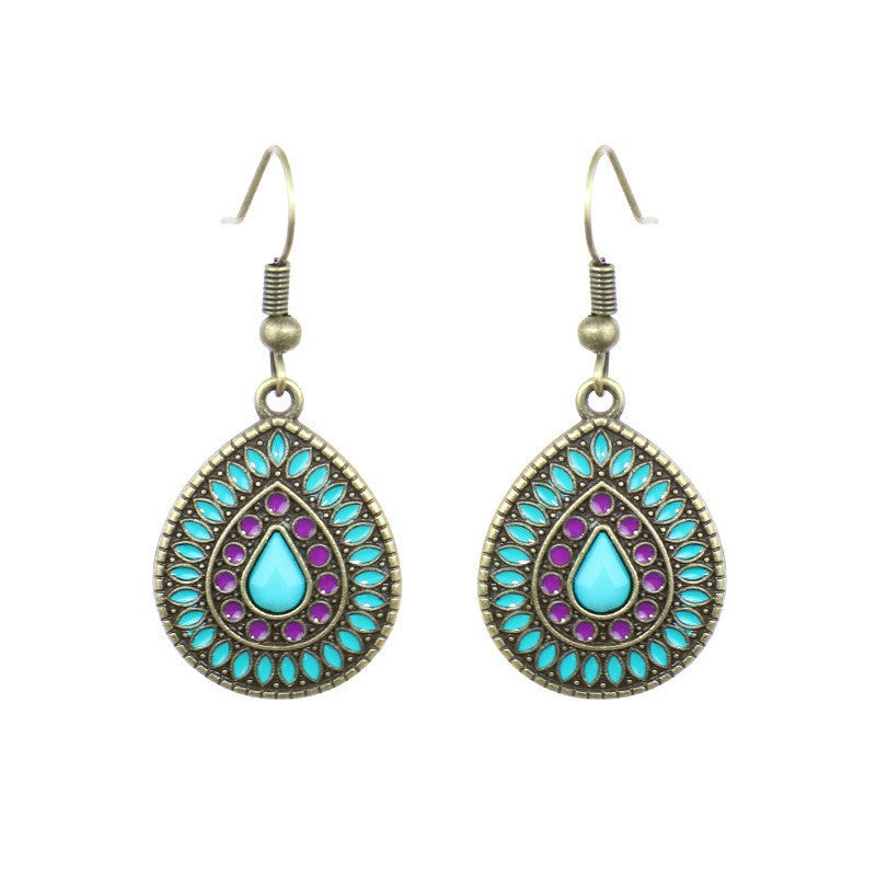 Exaggerated Bohemian Long Dangle Earrings Geometric Alloy Teardrop Tassel Earrings