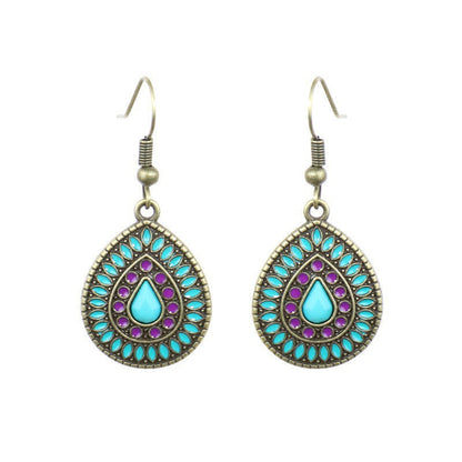 Exaggerated Bohemian Long Dangle Earrings Geometric Alloy Teardrop Tassel Earrings