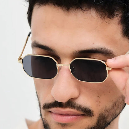 Fashionable Metal Square Sunglasses Unisex UV400 Protection