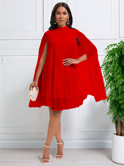 Chic Batwing Sleeve Chiffon Dress For Elegant Occasions