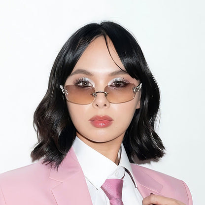 Trendy Y2K Star-Shape Sunglasses with Bow Accent