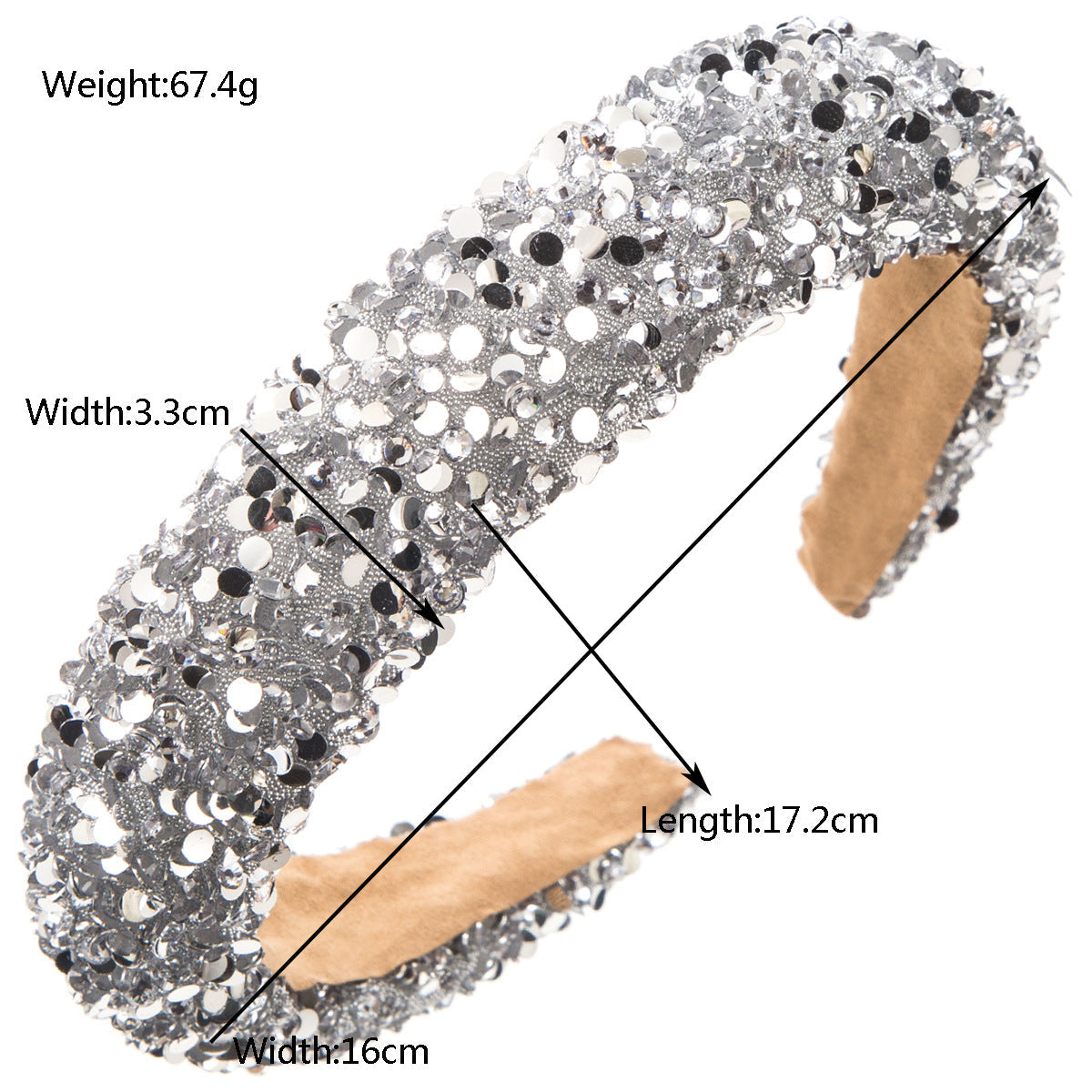Fashionable Sparkly Sponge Headband for Women