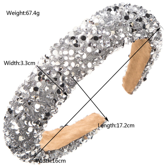 Fashionable Sparkly Sponge Headband for Women
