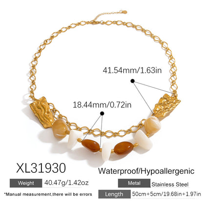 Geometric Stainless Steel Necklace Lightweight Luxury for Women
