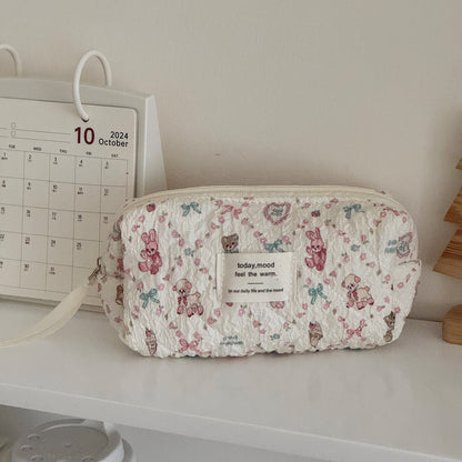 Floral Sheep Makeup Bag Portable Travel Toiletry Organizer