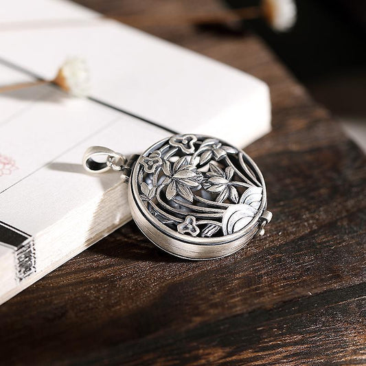 Platinum Plated Pendant Ga Wu Box For Women'S Hollow Lotus Vintage Personalized Fragrant Bag,  Collar Chain, Sweater Chain, Hanging Decoration