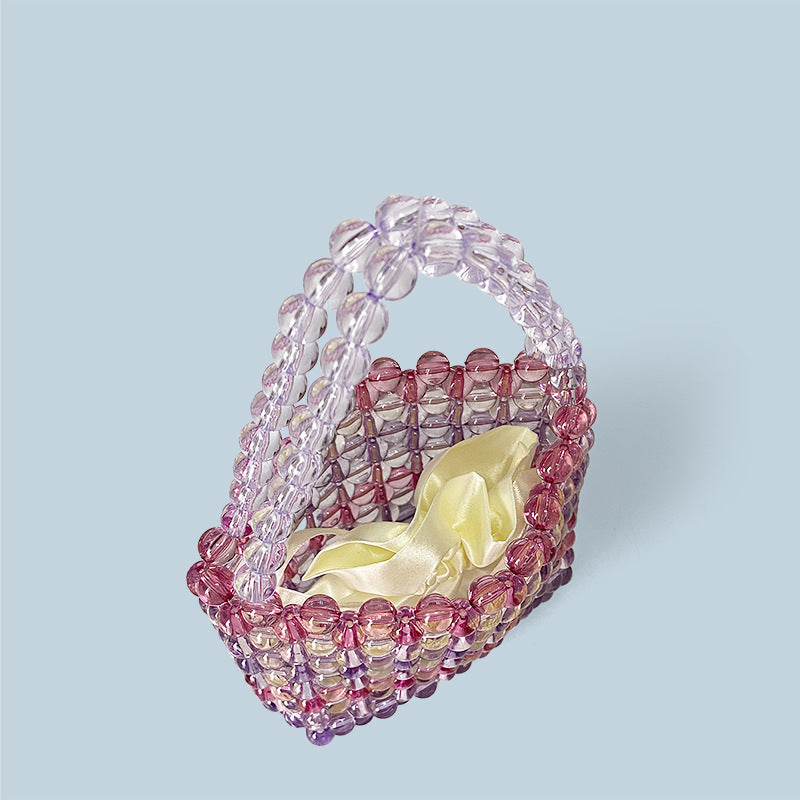 Gradient Beads Handmade Simple Handbag
