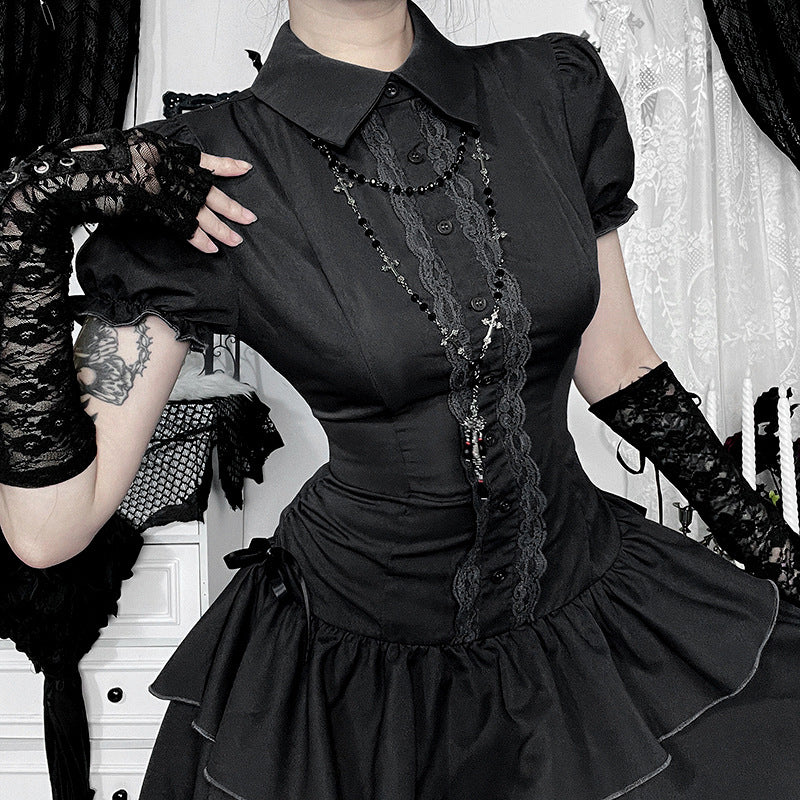 Butterfly Bow Short Sleeve Dress Elegant Casual A-Line