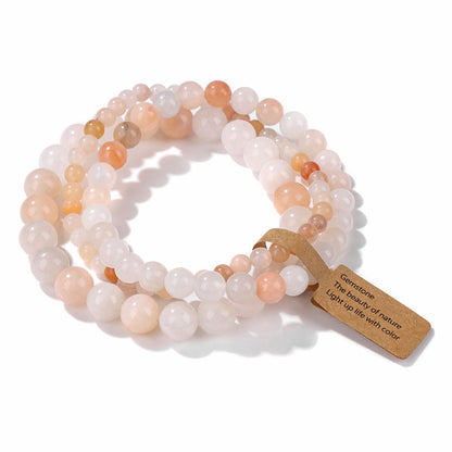 3Pcs Simple Stretch Beaded Bracelet Set