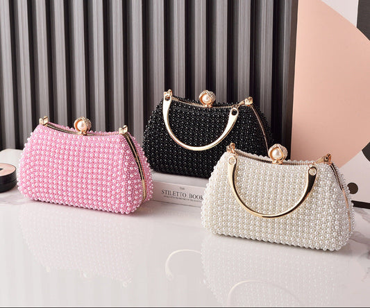 Elegant Pearl Evening Clutch Bag for Parties