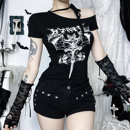 Dark Aesthetic Animal Print Basic Tee