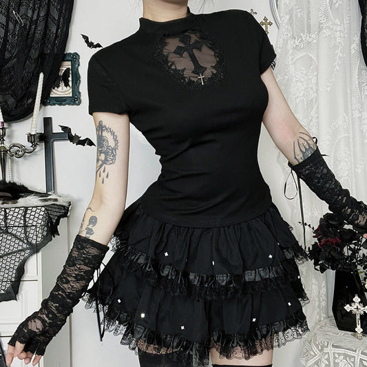 Subculture Starry Tulle Skirt Pants Black Street Style
