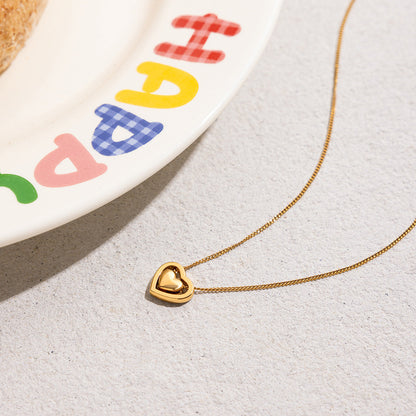 Trendy Hollow Heart Stainless Steel Necklace
