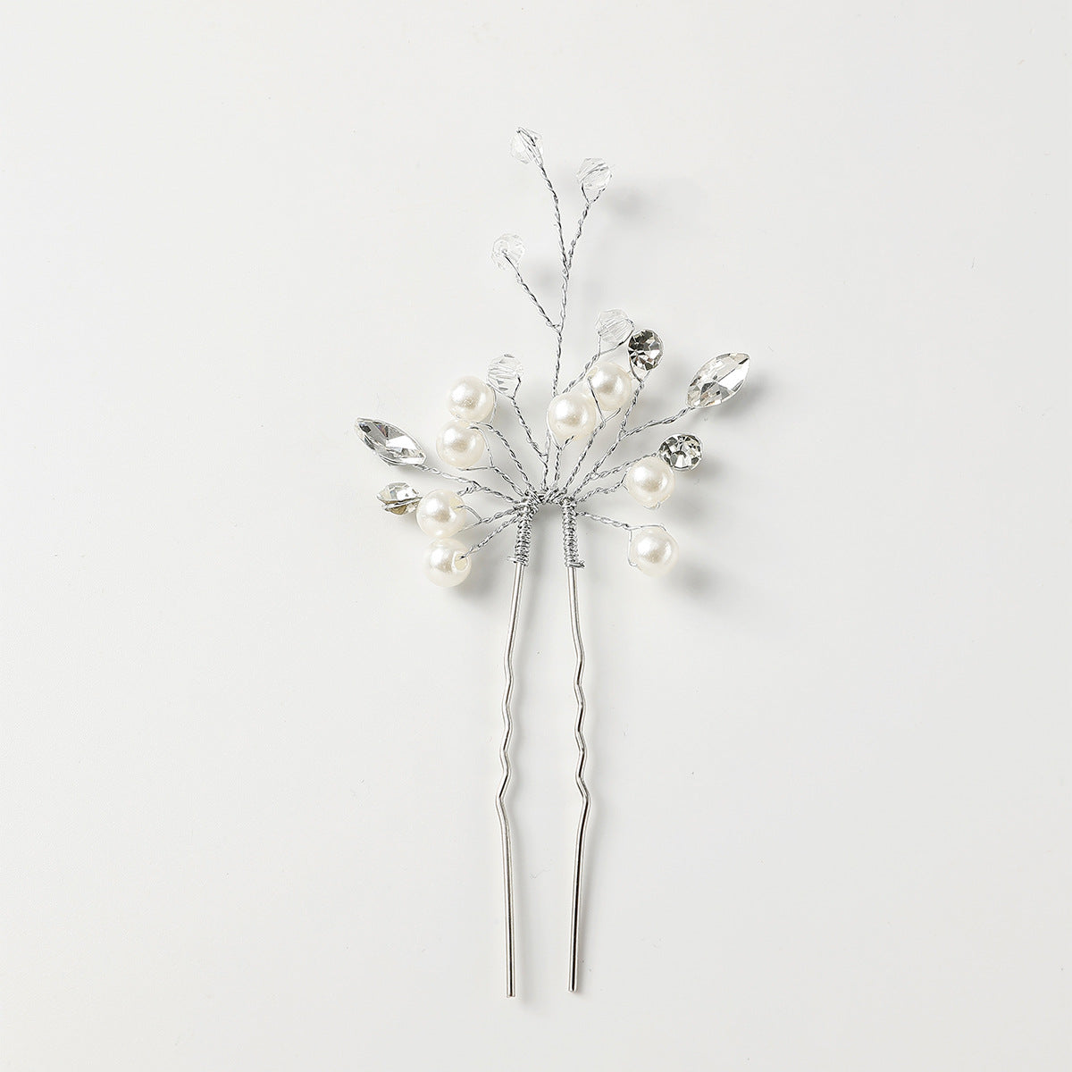Handmade Pearl Crystal Hairpin U-Shaped Hair Accessory for Weddings