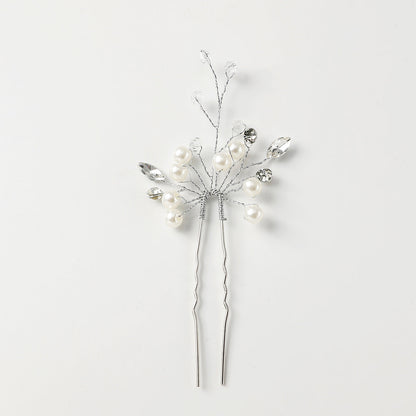 Handmade Pearl Crystal Hairpin U-Shaped Hair Accessory for Weddings