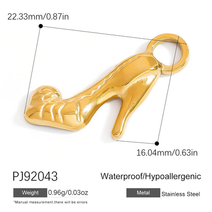Heart-Shaped 18K Gold Stainless Steel Pendant Necklace