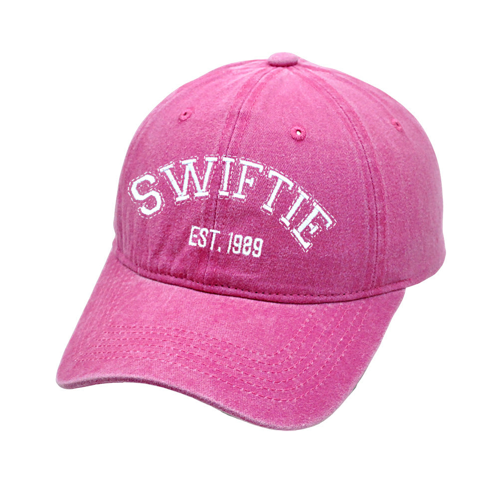 Letter Enbroidered Washed Simple Baseball Caps