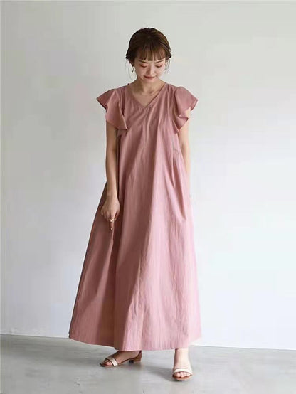 New Sleeveless Long Loose Slim Dress Simple And Elegant Solid Color Long Dress