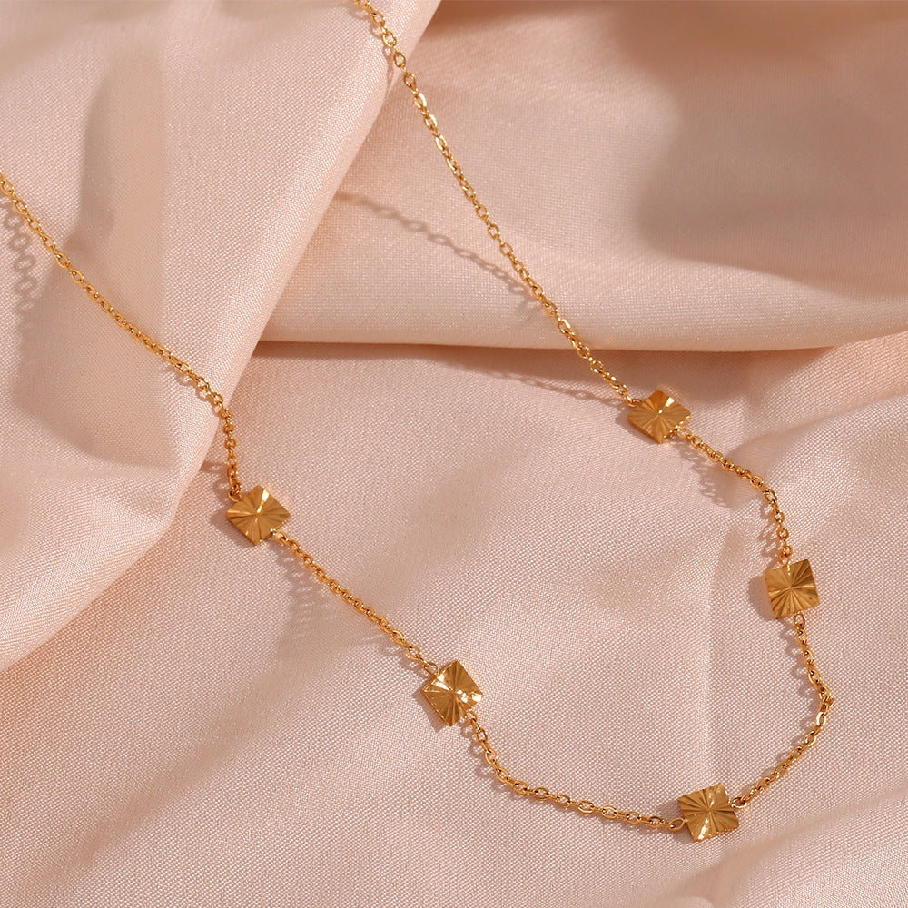 2+ Simple Flower Square Chain Necklaces