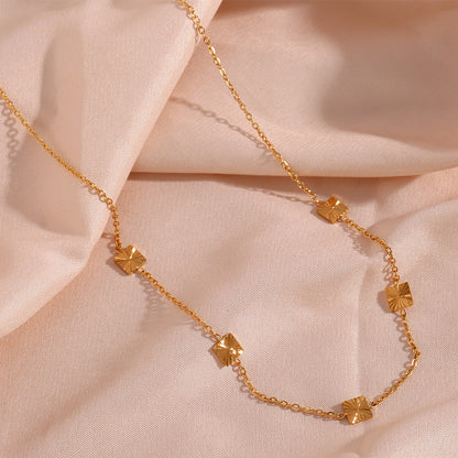 2+ Simple Flower Square Chain Necklaces