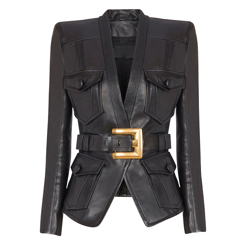 Slim Fit Faux Leather Jacket