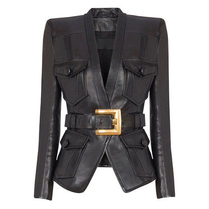 Slim Fit Faux Leather Jacket