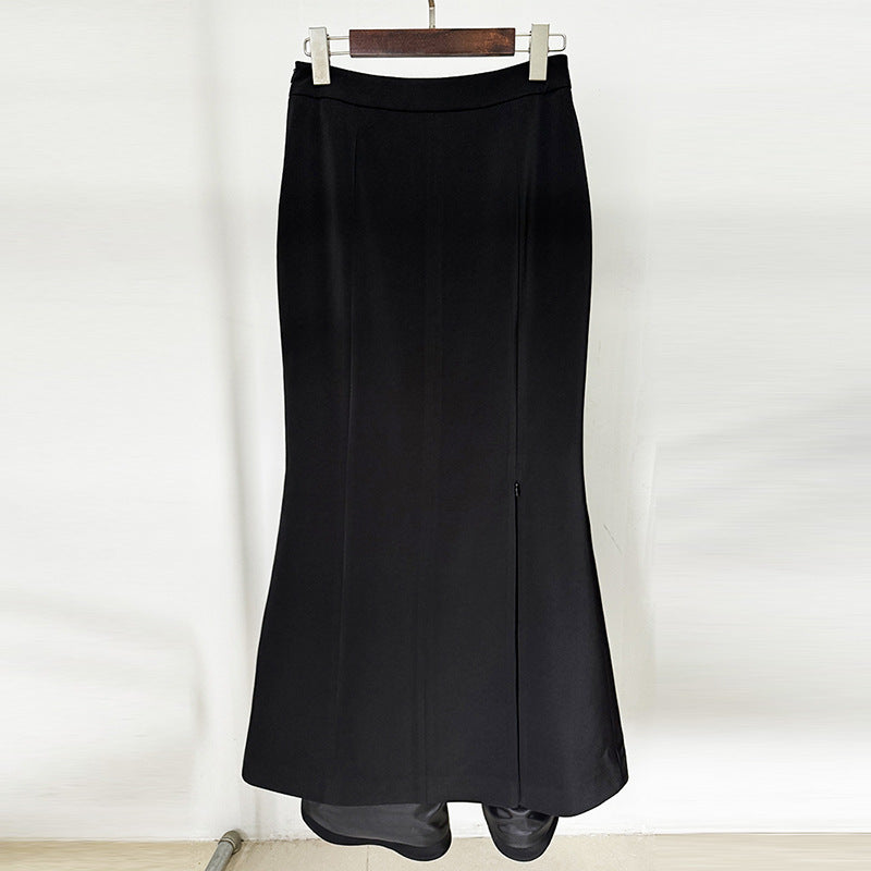 Glam Rhinestone Suit Jacket With Fish Tail Long Skirt