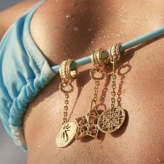 Stainless Steel Starfish & Shell Pendant Jewelry