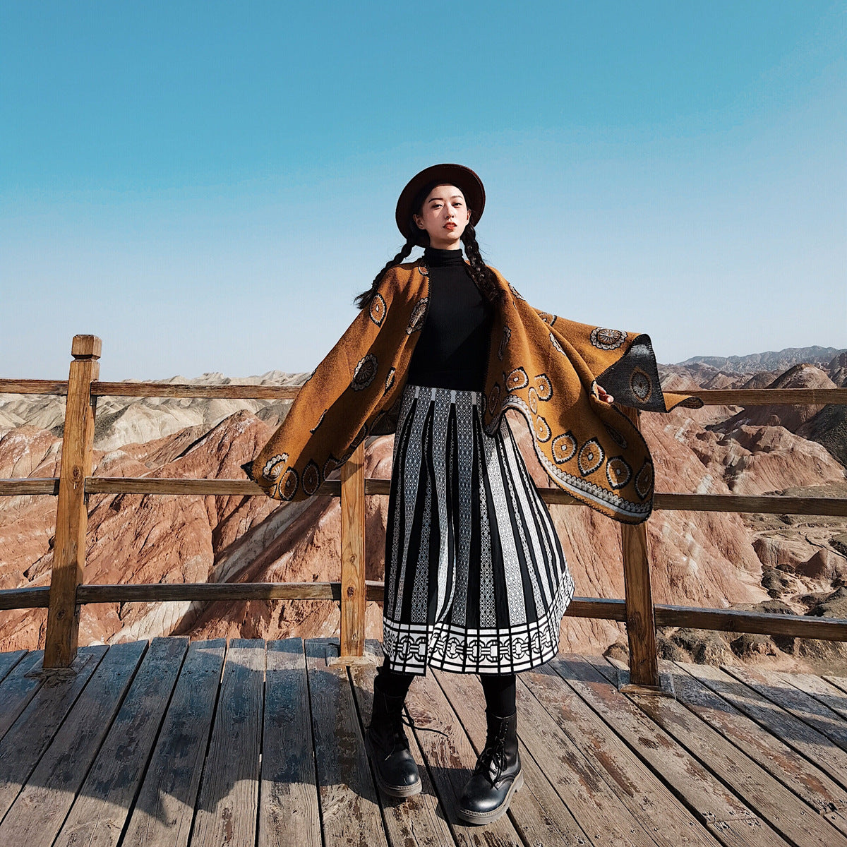 Ethnic Cloak Coat Retro Blanket Warm Autumn And Winter Shawl Scarf