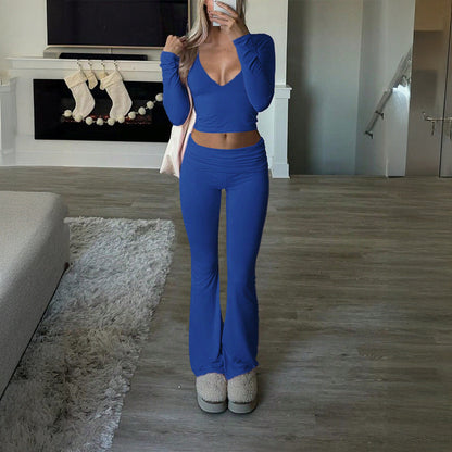 Y2K Sports Style T-Shirt & Long Pants Set for Women