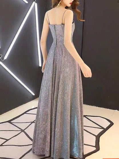 Sexy Deep V Backless Evening Dress