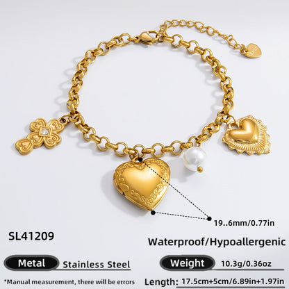 DIY Stainless Steel Heart Pendant Necklace with 18k Gold Plating