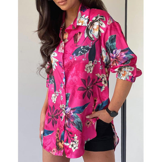 New Fashion Long Sleeve Lapel Ladies Shirt