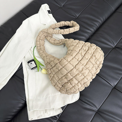 Wrinkled Cloud Crossbody Bag Trendy Nylon Tote